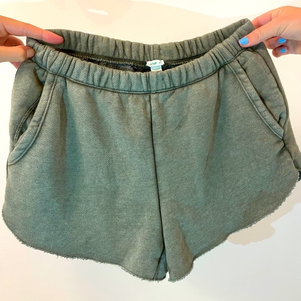 Aerie sweat shorts army green